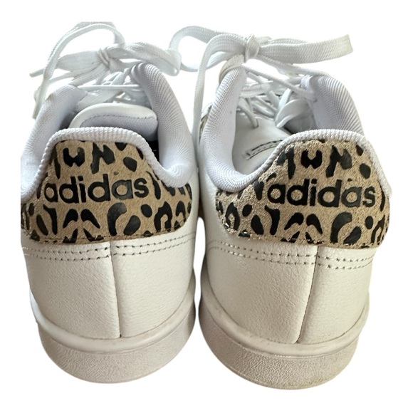 Adidas Women’s Cloudfoam Comfort Leather Sneakers White & Leopard Trim Size 8.5 - Picture 7 of 7